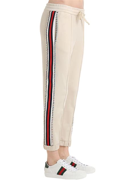 buy gucci white pants|gucci track pants women's.